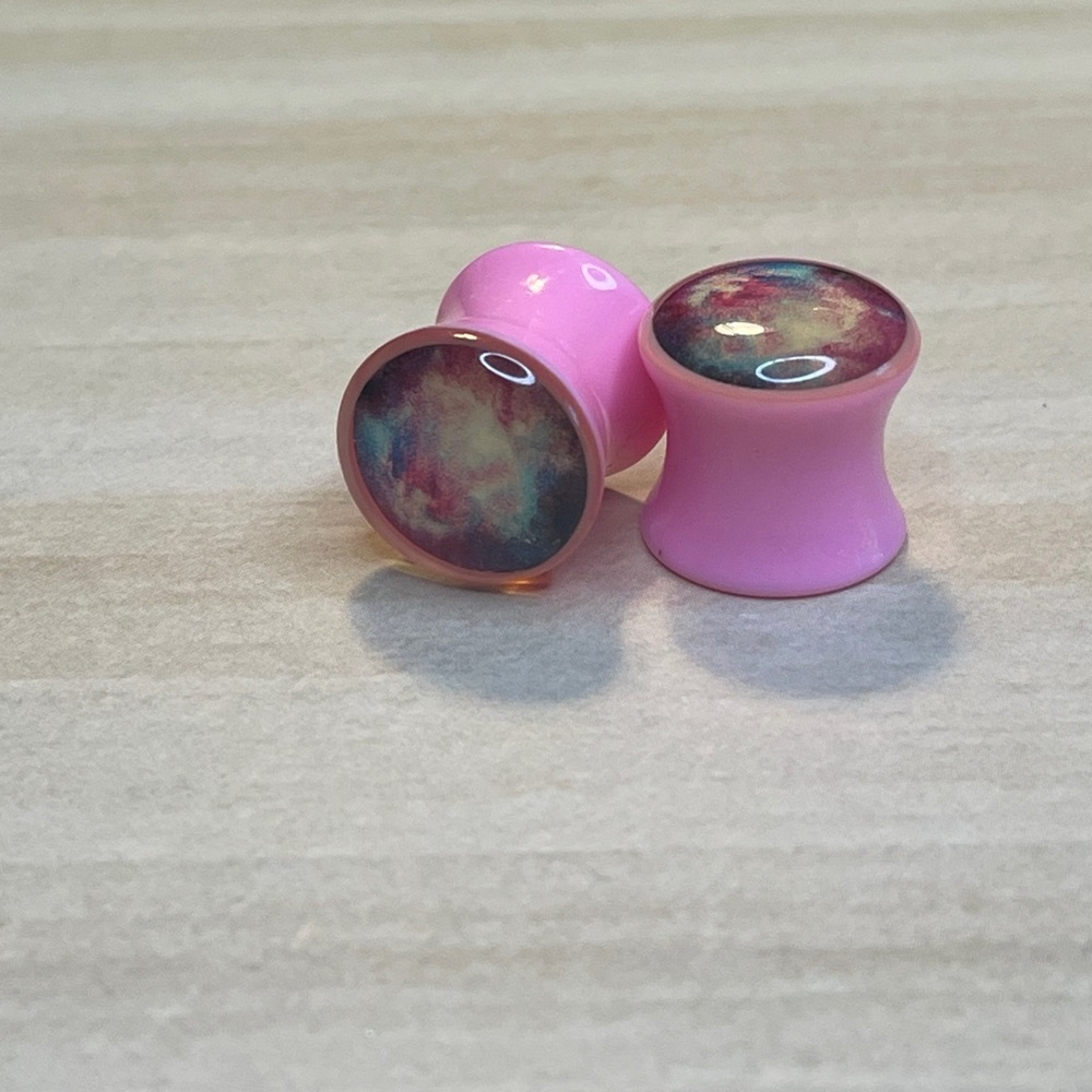 00g Pink Galaxy Plugs